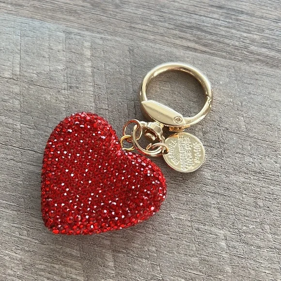 NWOT red crystal bling heart keychain - Picture 3 of 3